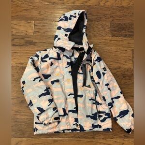 Pooluly Women’s Camo Snow/ski Jacket Pink Blue Floral Insulated Hooded Size sm